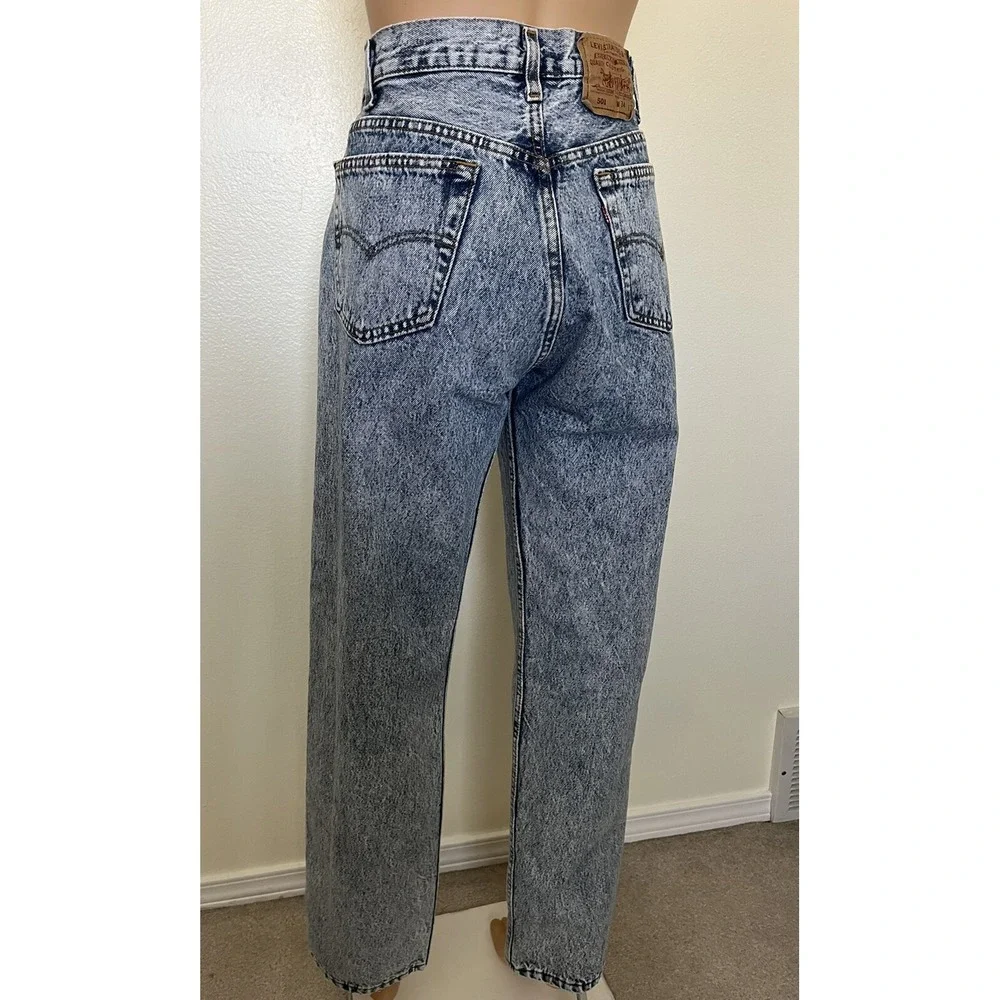Vintage 80s Levis 501 Jeans USA Stone Wash Straight Leg Button Fly Mens 34x32